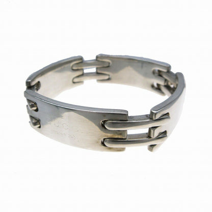 GUCCI Bracelet Bangle With Logo Link Silver 925 Women Accessory Authentic