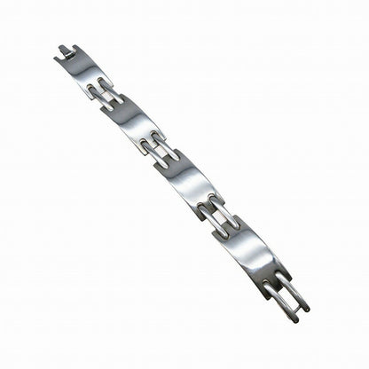 GUCCI Bracelet Bangle With Logo Link Silver 925 Women Accessory Authentic