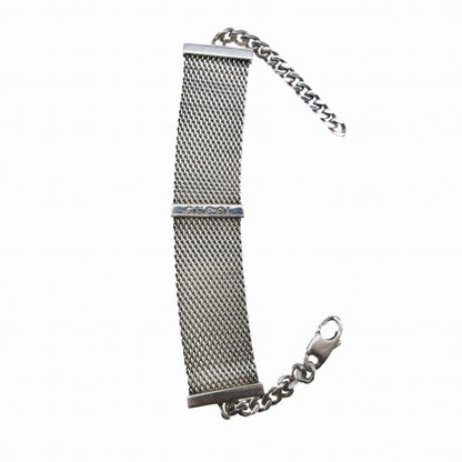 OLD GUCCI Bracelet Bangle Mesh Silver 925 Women Accessory Authentic
