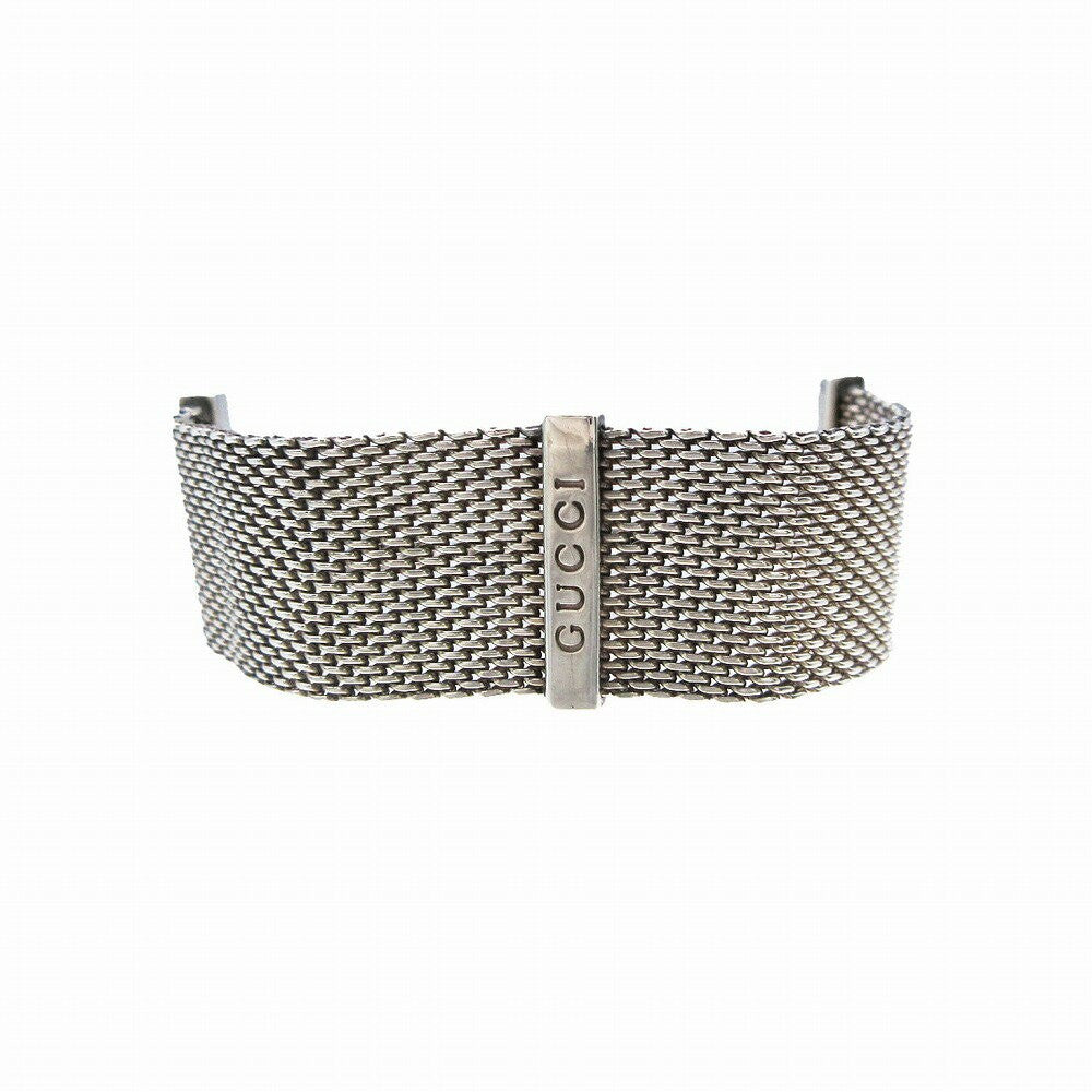 OLD GUCCI Bracelet Bangle Mesh Silver 925 Women Accessory Authentic