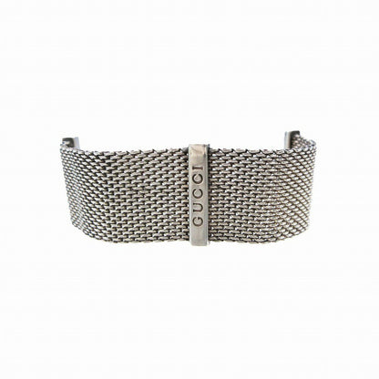 OLD GUCCI Bracelet Bangle Mesh Silver 925 Women Accessory Authentic