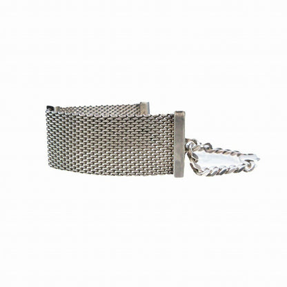 OLD GUCCI Bracelet Bangle Mesh Silver 925 Women Accessory Authentic