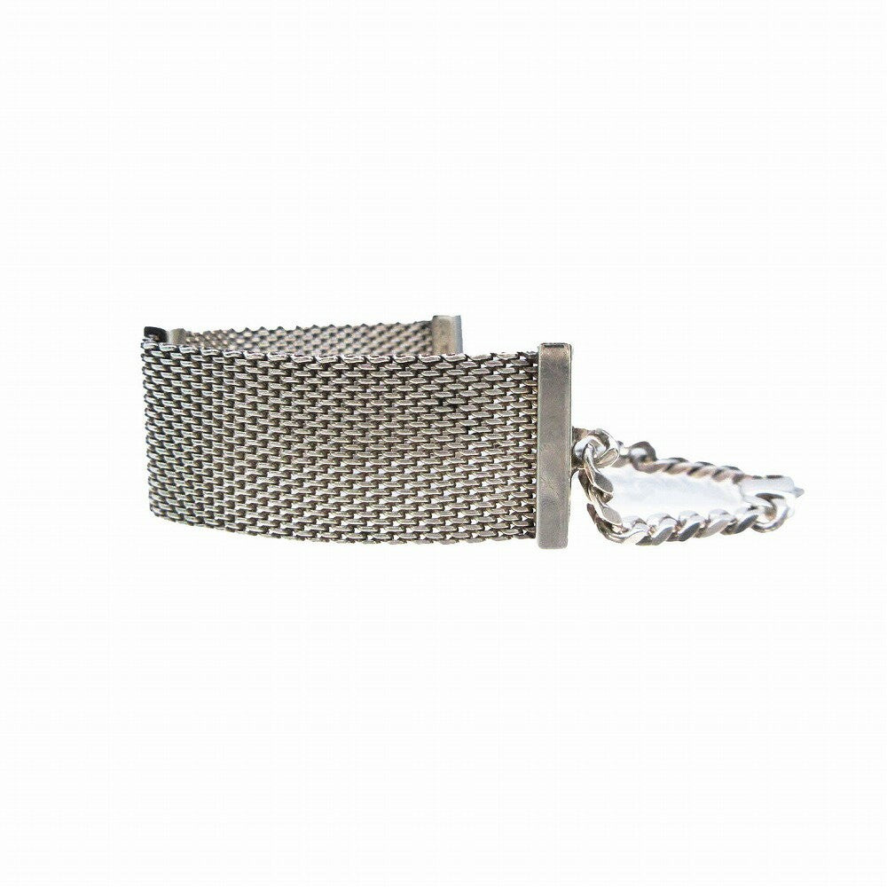 OLD GUCCI Bracelet Bangle Mesh Silver 925 Women Accessory Authentic