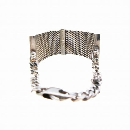 OLD GUCCI Bracelet Bangle Mesh Silver 925 Women Accessory Authentic