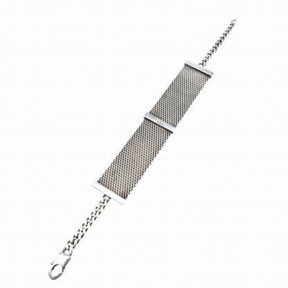 OLD GUCCI Bracelet Bangle Mesh Silver 925 Women Accessory Authentic