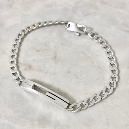 GUCCI Bracelet Bangle Cutout Silver 925 Women Accessory Authentic