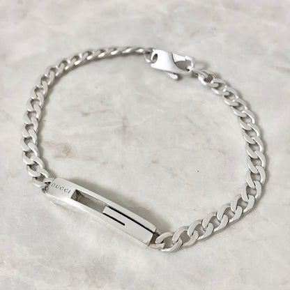 GUCCI Bracelet Bangle Cutout Silver 925 Women Accessory Authentic