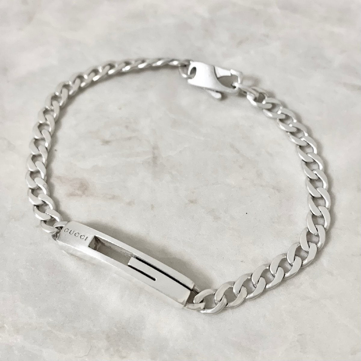GUCCI Bracelet Bangle Cutout Silver 925 Women Accessory Authentic