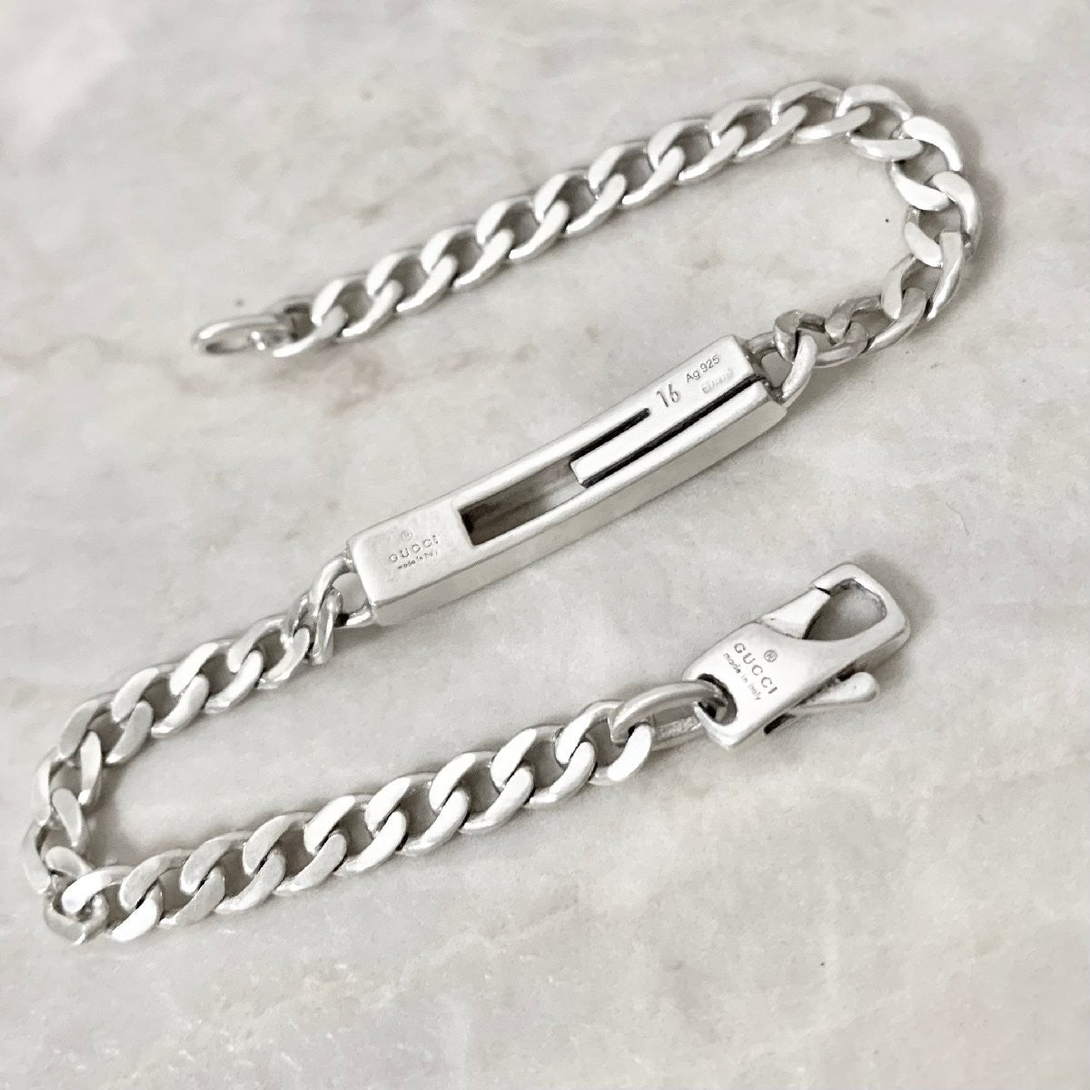 GUCCI Bracelet Bangle Cutout Silver 925 Women Accessory Authentic