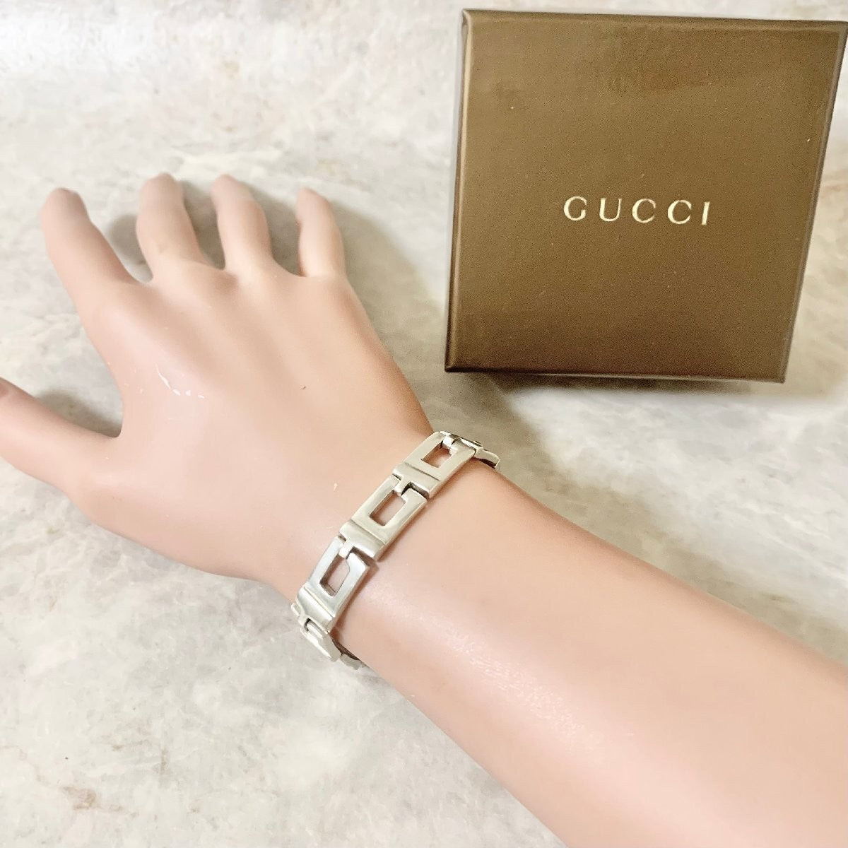 GUCCI Bracelet Bangle G Silver 925 Women Accessory Authentic