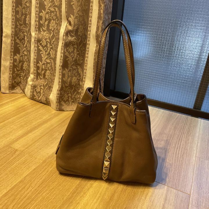 Valentino Hand Bag Tote Purse Studs Authentic