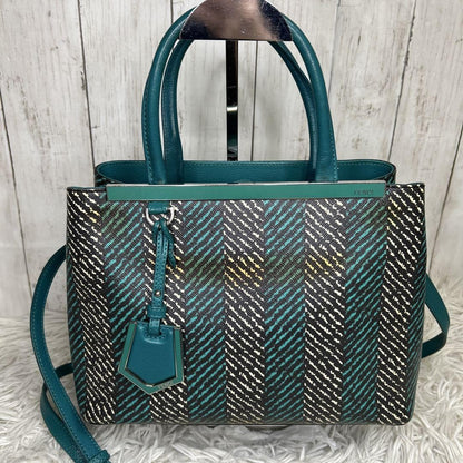 FENDI Shoulder Bag Purse 2Jours Green Blue Authentic