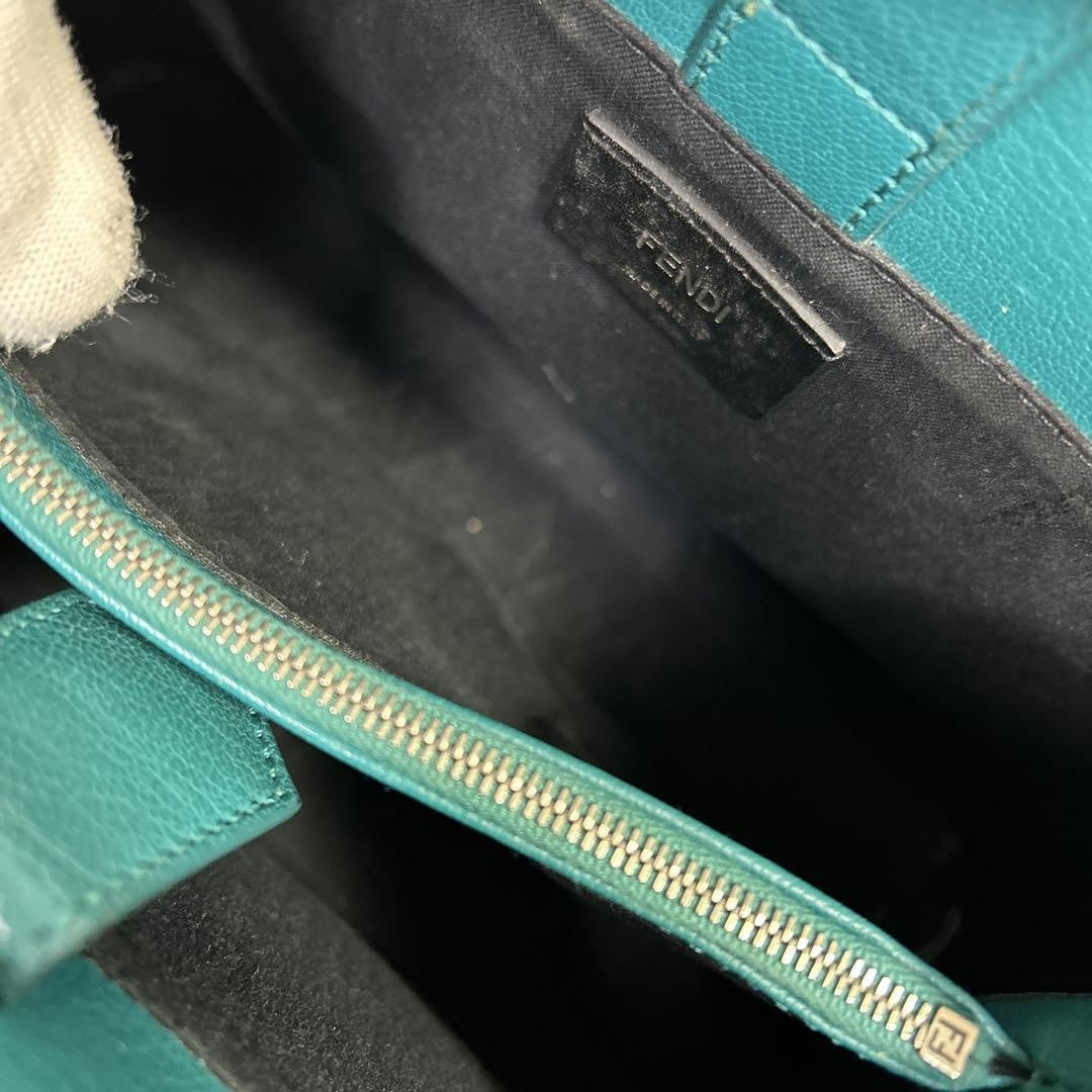 FENDI Shoulder Bag Purse 2Jours Green Blue Authentic