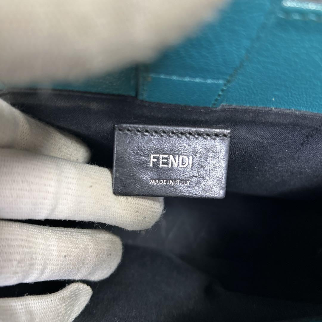 FENDI Shoulder Bag Purse 2Jours Green Blue Authentic