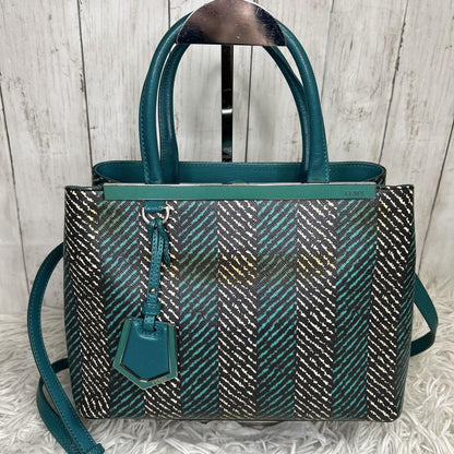 FENDI Shoulder Bag Purse 2Jours Green Blue Authentic