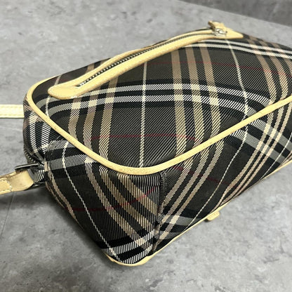 BURBERRY BLUE LABEL Shoulder Bag Purse Nova Check Gray Pink Authentic