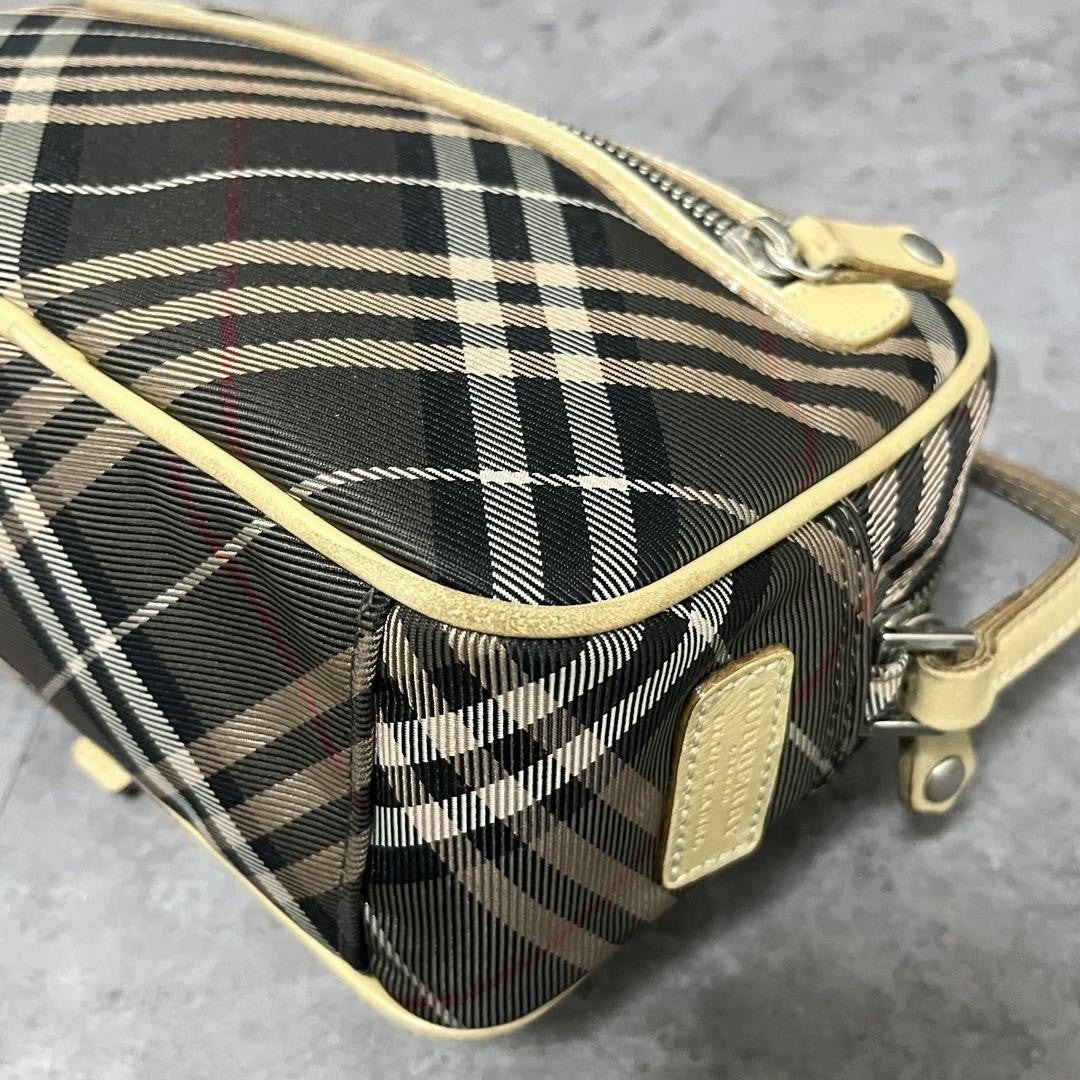 BURBERRY BLUE LABEL Shoulder Bag Purse Nova Check Gray Pink Authentic