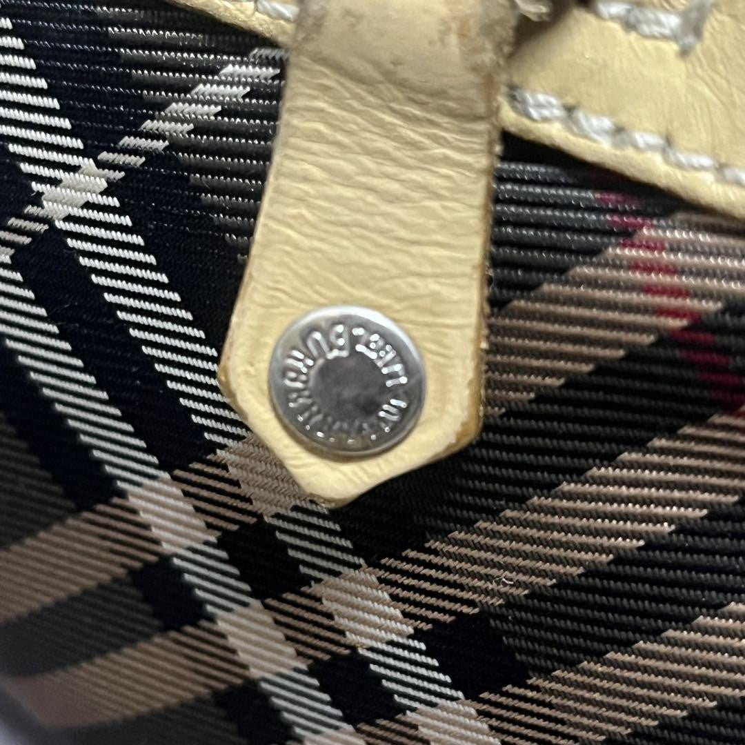BURBERRY BLUE LABEL Shoulder Bag Purse Nova Check Gray Pink Authentic