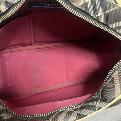 BURBERRY BLUE LABEL Shoulder Bag Purse Nova Check Gray Pink Authentic