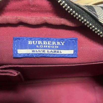 BURBERRY BLUE LABEL Shoulder Bag Purse Nova Check Gray Pink Authentic