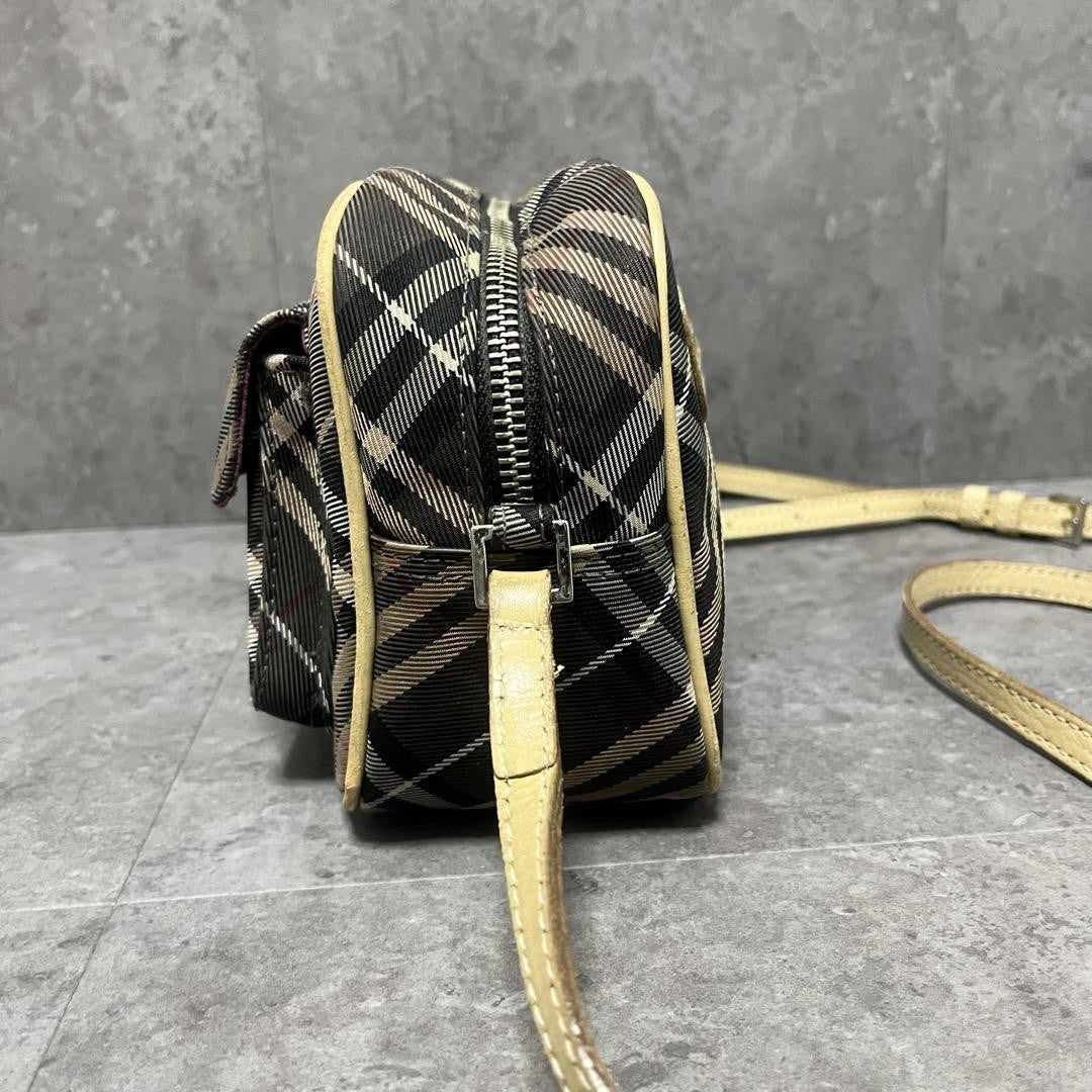 BURBERRY BLUE LABEL Shoulder Bag Purse Nova Check Gray Pink Authentic