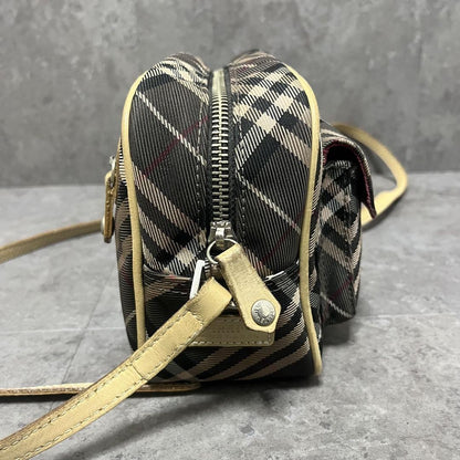 BURBERRY BLUE LABEL Shoulder Bag Purse Nova Check Gray Pink Authentic