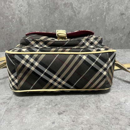 BURBERRY BLUE LABEL Shoulder Bag Purse Nova Check Gray Pink Authentic