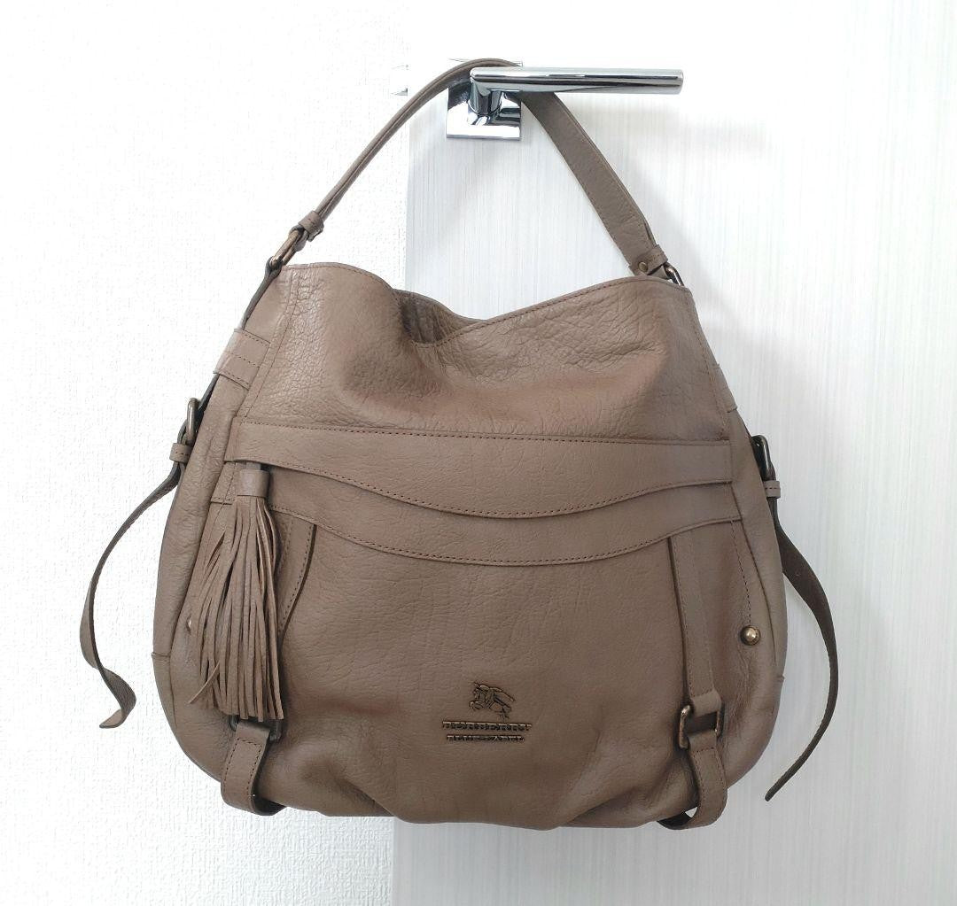 BURBERRY BLUE LABEL Shoulder Bag Purse Beige Authentic