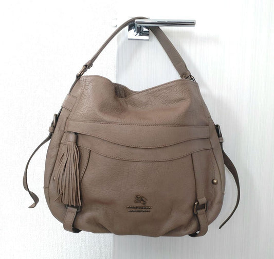 BURBERRY BLUE LABEL Shoulder Bag Purse Beige Authentic