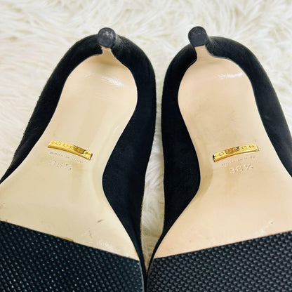 GUCCI Shoes Pumps Heel EU 36.5 US 6.5 Suede Black Authentic
