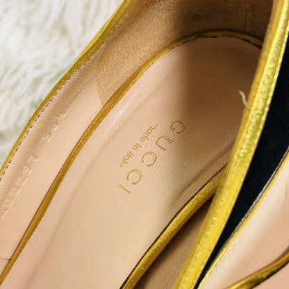 GUCCI Shoes Pumps Heel EU 36.5 US 6.5 Suede Black Authentic