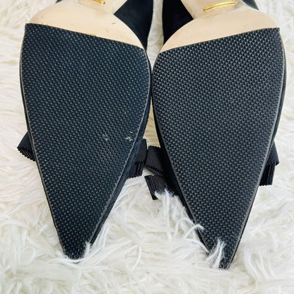 GUCCI Shoes Pumps Heel EU 36.5 US 6.5 Suede Black Authentic