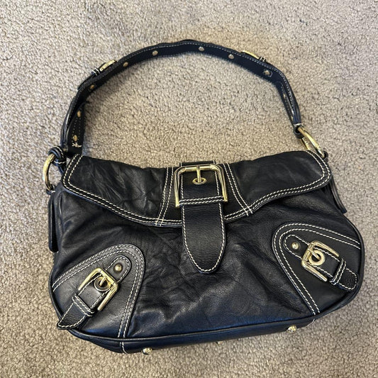 Dolce & Gabbana Hand Bag Tote Purse Leather Black Authentic