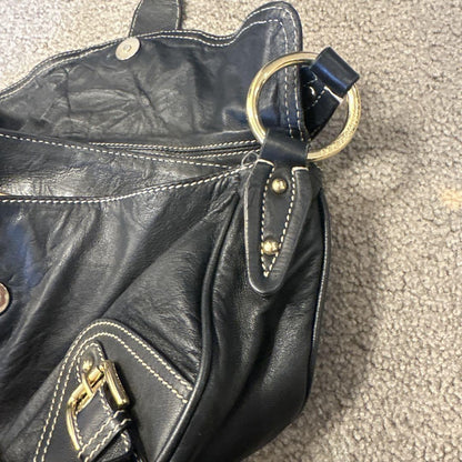 Dolce & Gabbana Hand Bag Tote Purse Leather Black Authentic