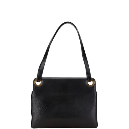 VERSACE Hand Bag Tote Purse Medusa Leather Black Authentic