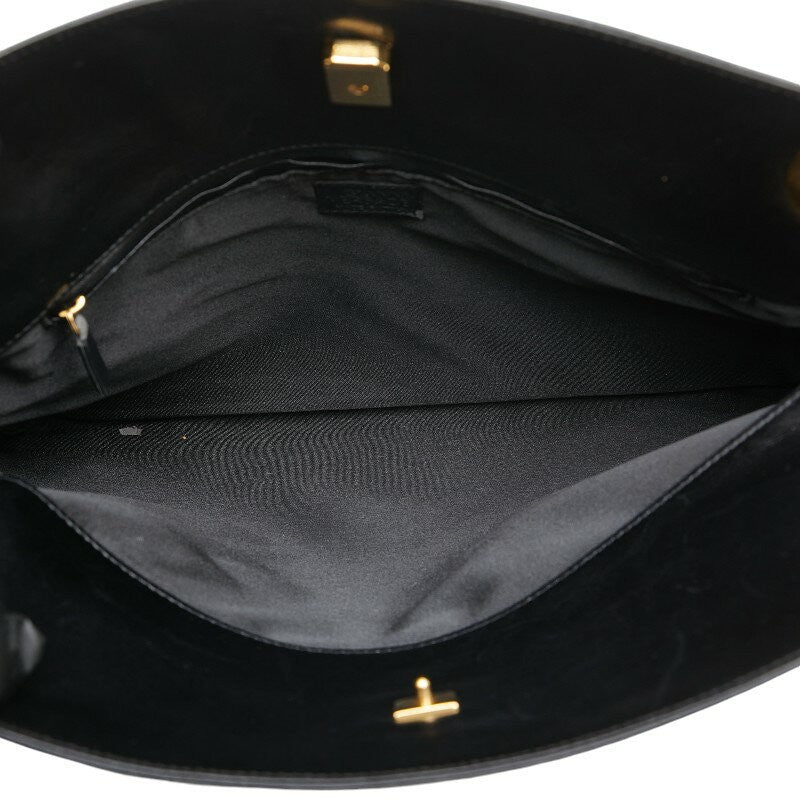 VERSACE Hand Bag Tote Purse Medusa Leather Black Authentic