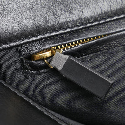 VERSACE Hand Bag Tote Purse Medusa Leather Black Authentic