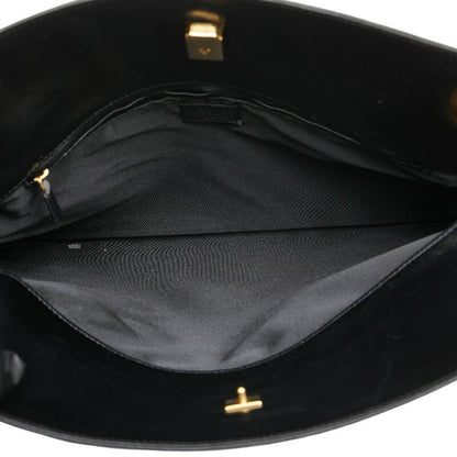 VERSACE Hand Bag Tote Purse Medusa Leather Black Authentic