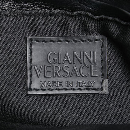 VERSACE Hand Bag Tote Purse Medusa Leather Black Authentic