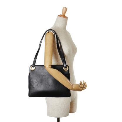 VERSACE Hand Bag Tote Purse Medusa Leather Black Authentic
