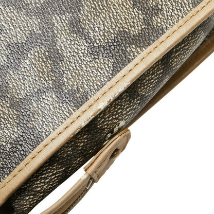 Saint Laurent Clutch Bag Second Bag YSL Cassandra PVC Leather Brown Beige Auth