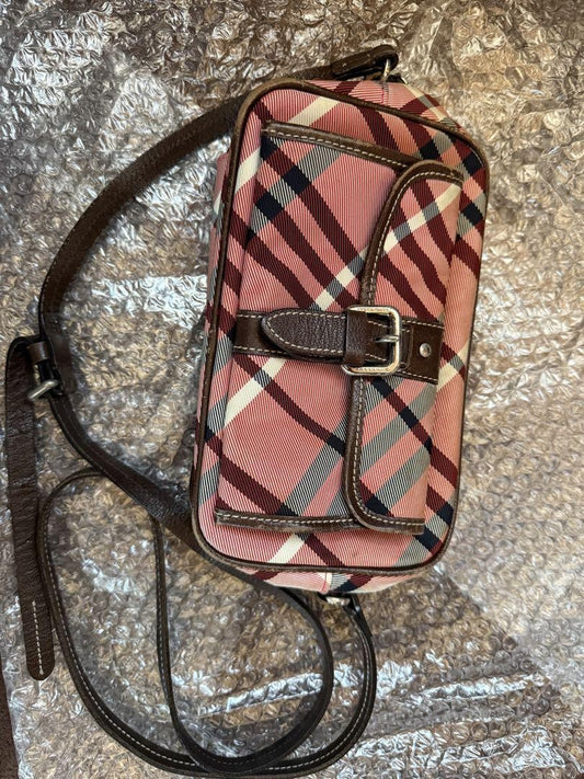 BURBERRY Bag Nova Check Logo Plate Hand Tote Purse