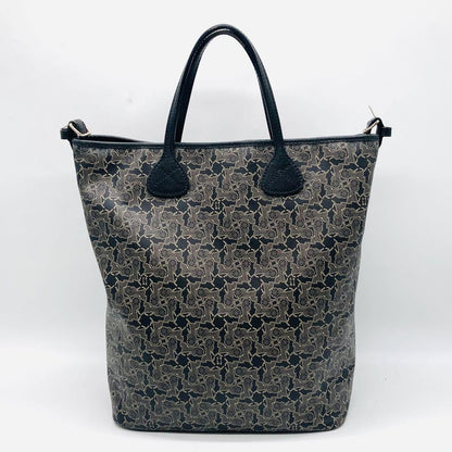 CELINE tote bag Purse Horse carriage Leather convertible Authentic Used Women's