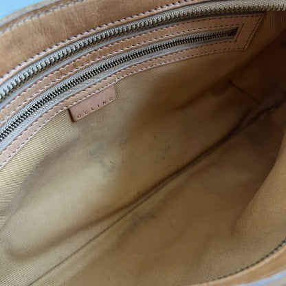 CELINE shoulder bag Purse Macadam Suede Camel Authentic Used Women's