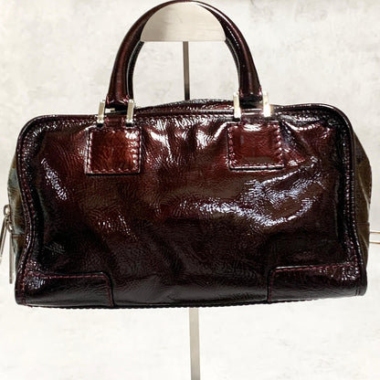 LOEWE Bag Amazona Anagram Patent Handbag Tote Purse Patent Used Women's Auth