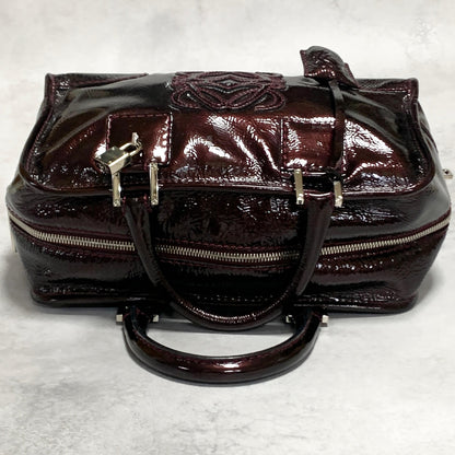 LOEWE Bag Amazona Anagram Patent Handbag Tote Purse Patent Used Women's Auth