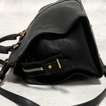 Saint Laurent Cabas Handbag Shoulder Bag YSL Cassandra Tote Purse Leather Black