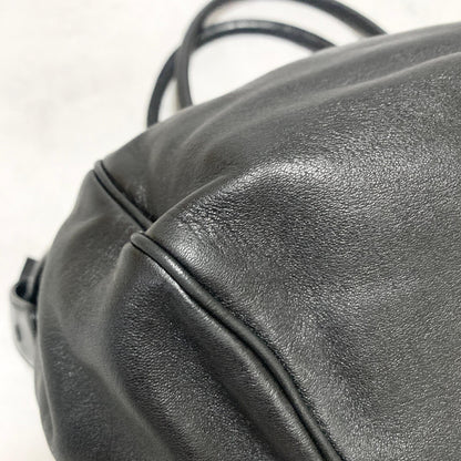 Salvatore Ferragamo Bag Gancini Hand Tote Purse Leather Black Silver Authentic
