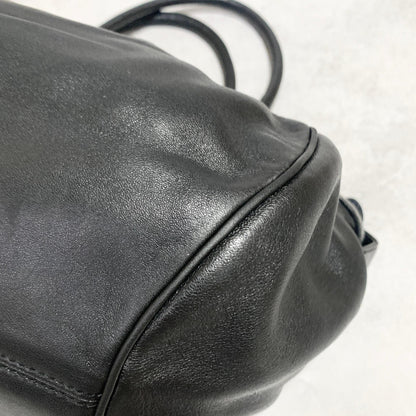 Salvatore Ferragamo Bag Gancini Hand Tote Purse Leather Black Silver Authentic