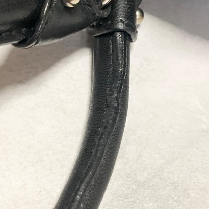 Salvatore Ferragamo Bag Gancini Hand Tote Purse Leather Black Silver Authentic